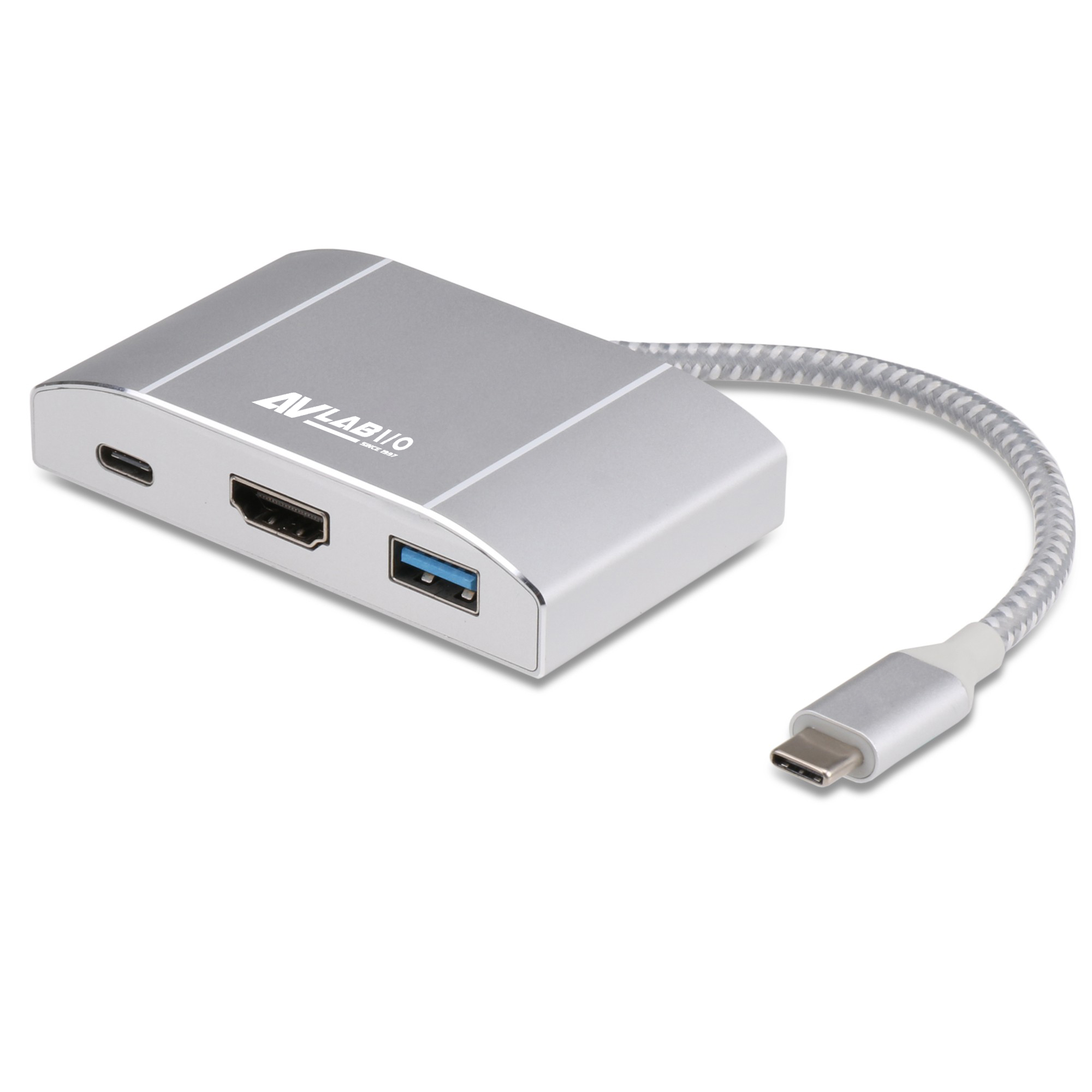 USB 3.1 Type C to 4K HDMI + USB 3.0 A + Type C Data and Charging Adapter