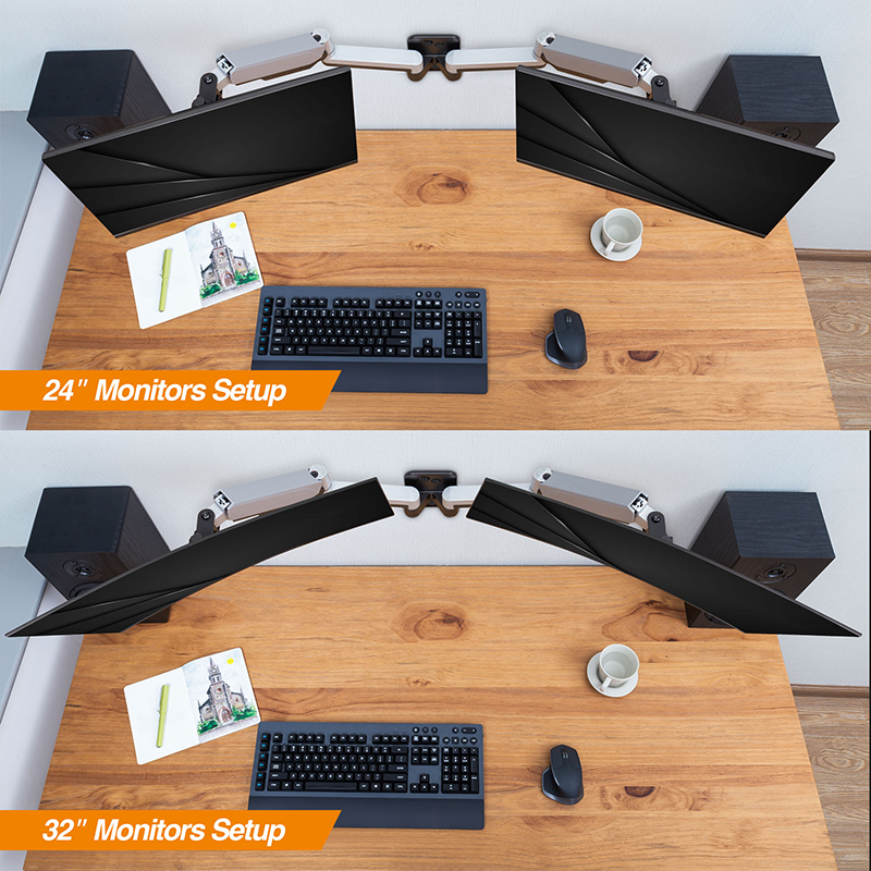 Organize Your Work Surface with Ergonomic Viewing Angle VESA Monitor Mount AVLT-Power Dual 27 Monitor Wall Mount Mounts Two 14.3 lbs Computer Monitors on 2 Full Motion Adjustable Arms 