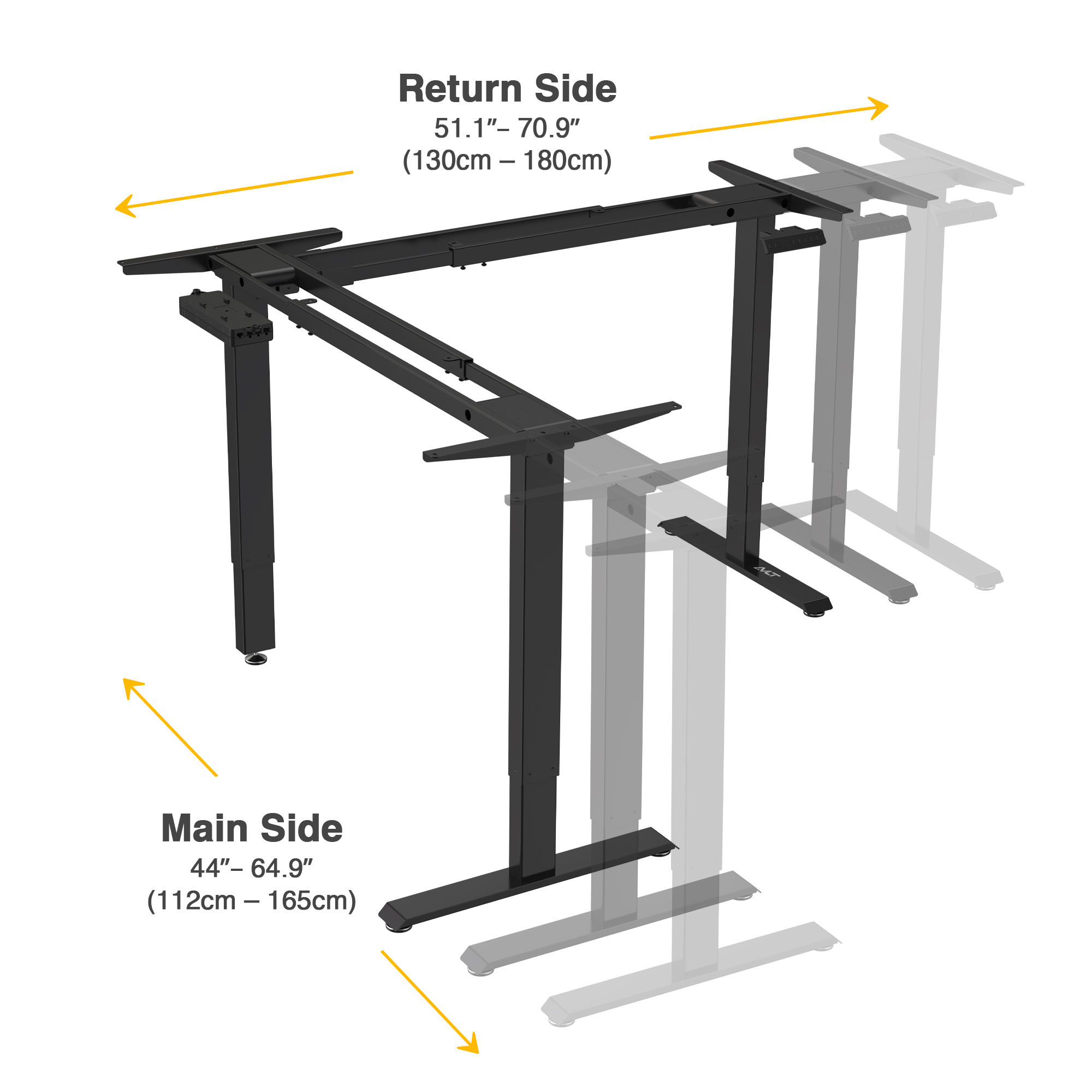 AVLT Electric Standing Corner Desk - Supports 264 LBS - Height ...