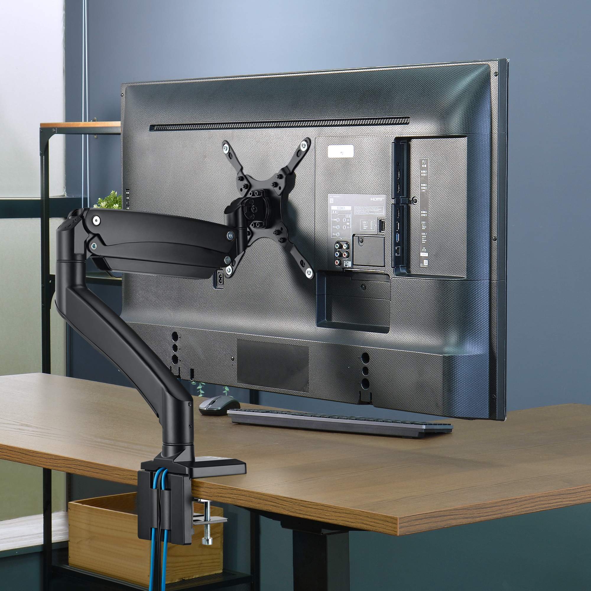 AVLT Single 17”-49” Monitor Arm Desk Mount fits One 50.7 lb Heavy